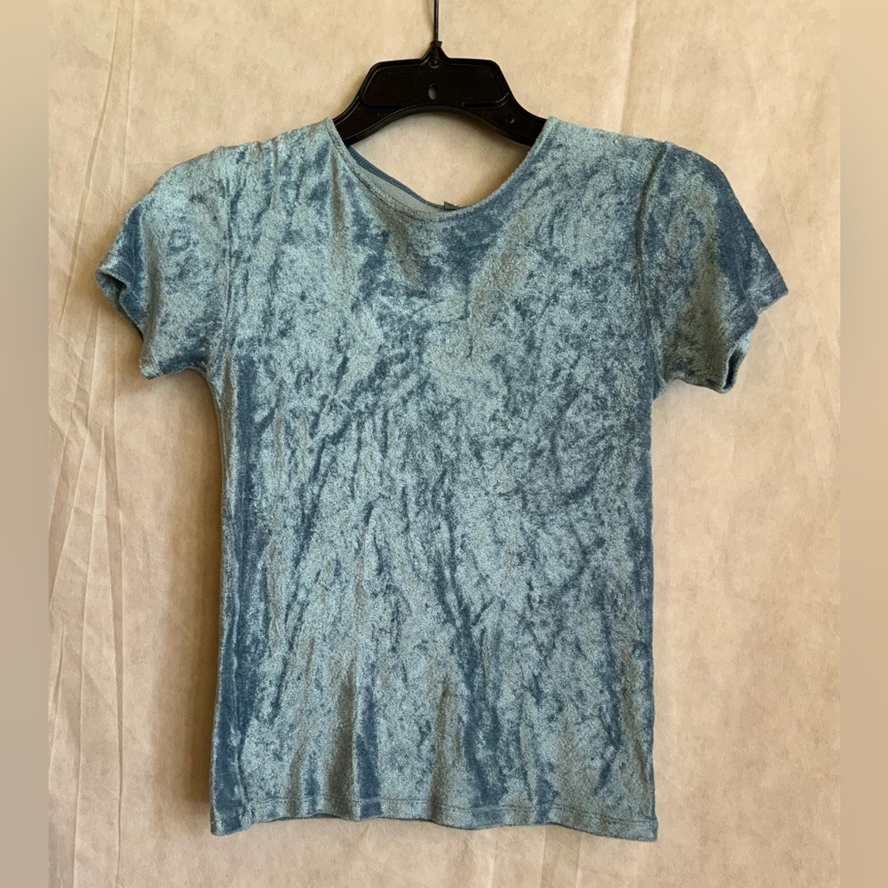 Baserange light blue Velvet T-Shirt